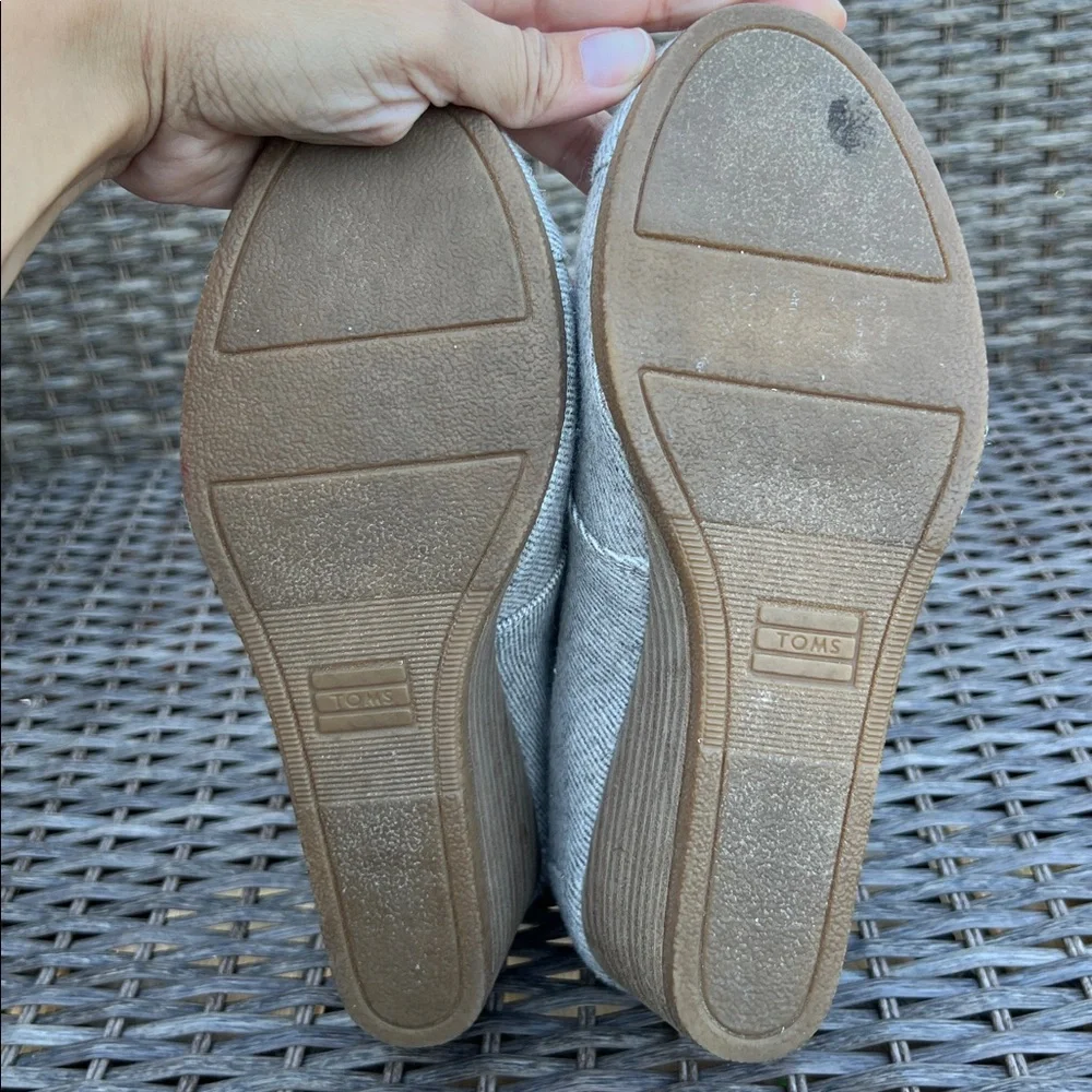 Toms Women's Cream Tan Wedge Elegant‎ Neutral Ankle Bootie Shoes Size 7